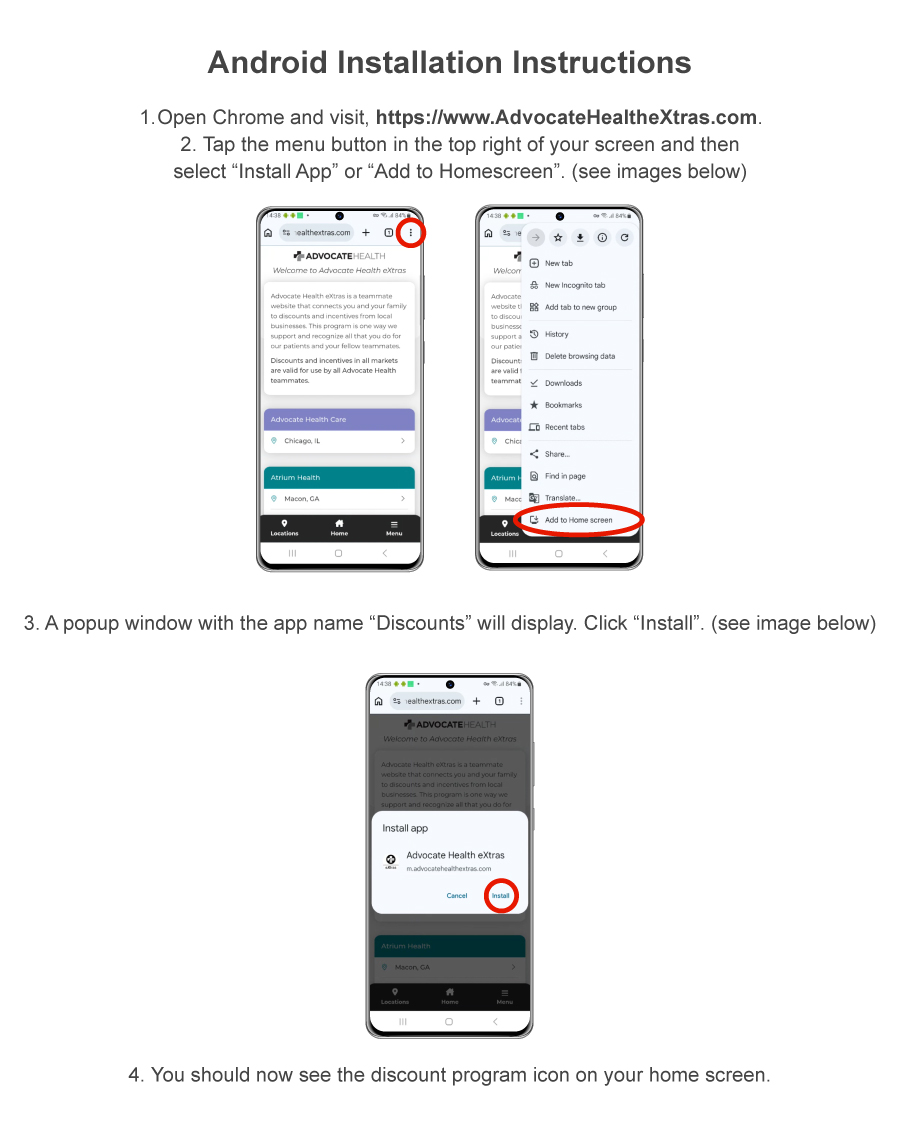 Android OS Installation Instructions