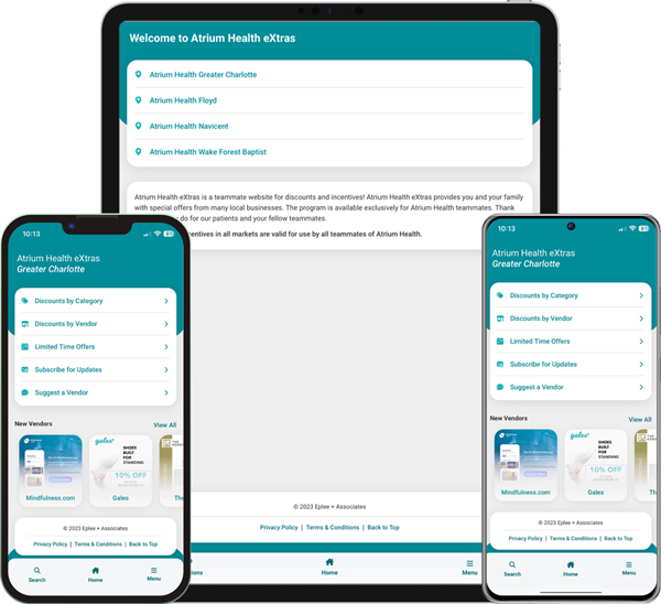 Advocate Health eXtras Mobile App Screenshots